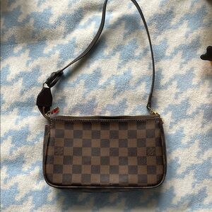 Checkered Brown Shoulder Bag